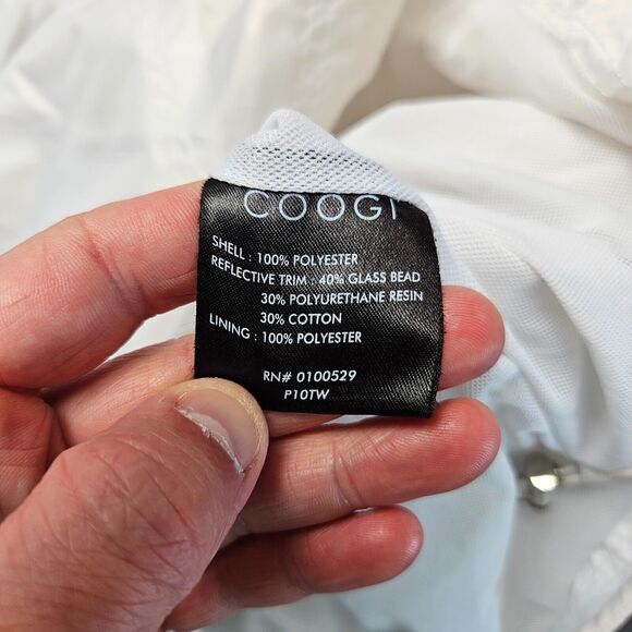 Coogi 69 Jacket Men Size Large White Full Zip Windbreaker Reflective‎ - Picture 8 of 13